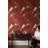 Floral Wallpaper Bird Removable Red Wall Double Roll