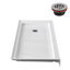 Base de douche 60 po x 30 po en alcôve en acrylique blanc brillant avec bonde droite, bonde incluse-115183992
