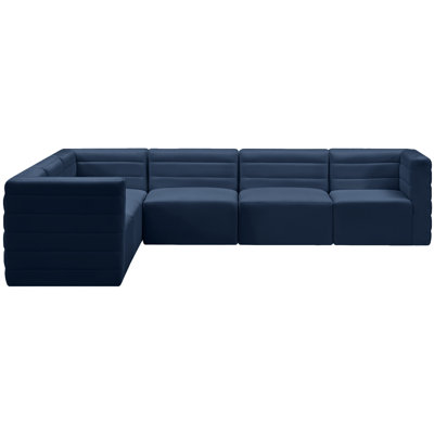 Enso Velvet L-Shaped Sectional Reversible