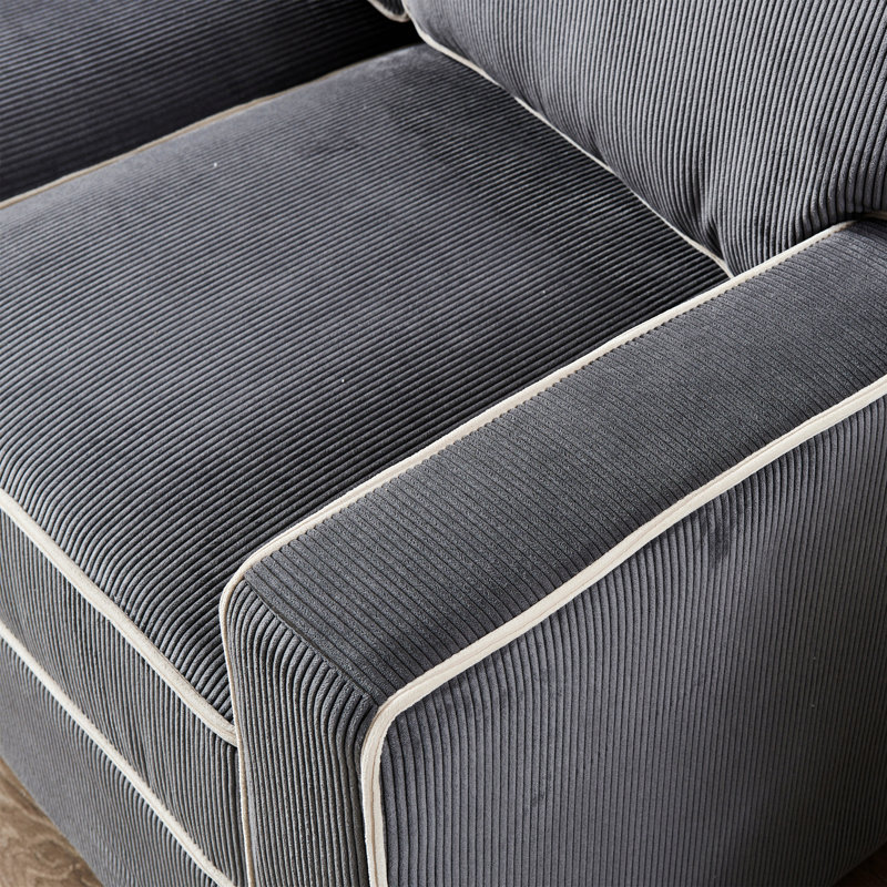 Ensemble de canapé de salon avec rangement, Gris foncé