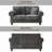 63" Rolled Arm Chenille Upholstered Sofa With Nailhead Trim & Solid Wood Legs, 2-Seater Loveseat-1282765762