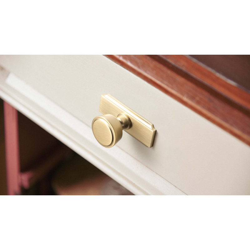 1.23" Diameter Mushroom Knob With Backplate(G020), Champagne Bronze