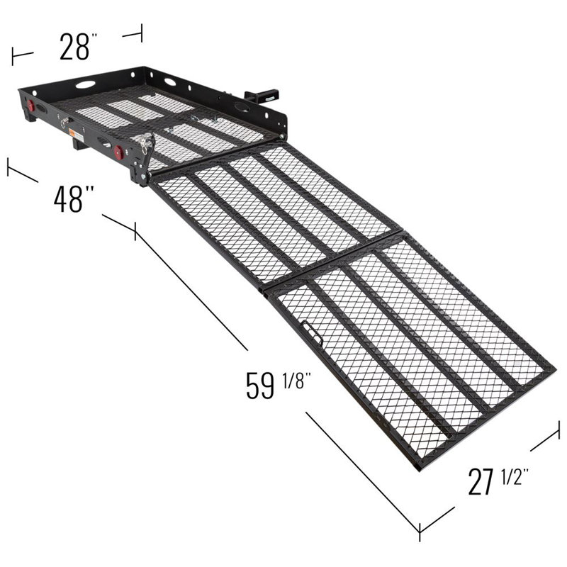 Silver Spring Folding Steel Scooter and Wheelchair Carrier with Ramp