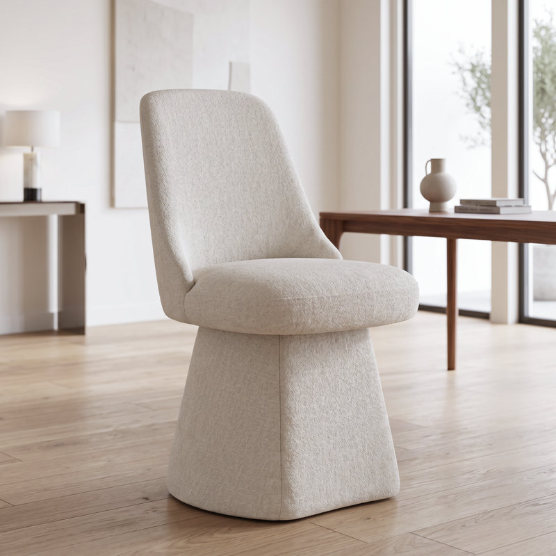 Chaise pivotante rembourrée en tissu, Lin lin