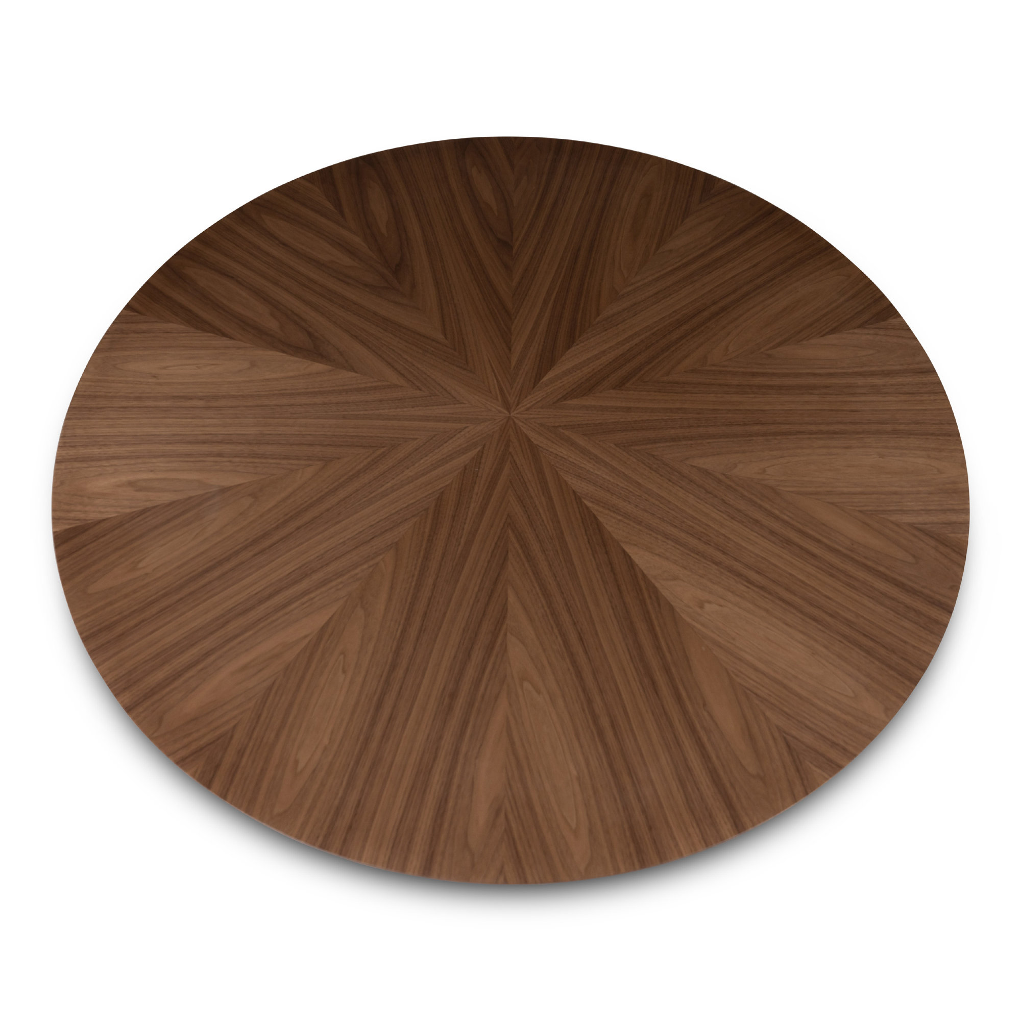 Modern Brazilian Burdon Wooden Top Round Dining Table, Nogueira