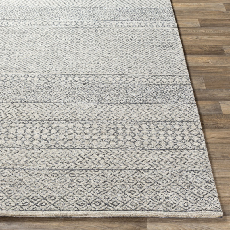 Abdera Hand-Tufted Wool Beige/Ivory/Charcoal Rug, Runner 2'6" x 8'