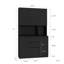 74" Freestanding Cupboard With 6 Doors, 3 Shelves, 2 Drawers, Ac Outlets, Ports, Black For Space Management Kitchen Buffet Cabinet Charging Finish Stylish Storage-121047792