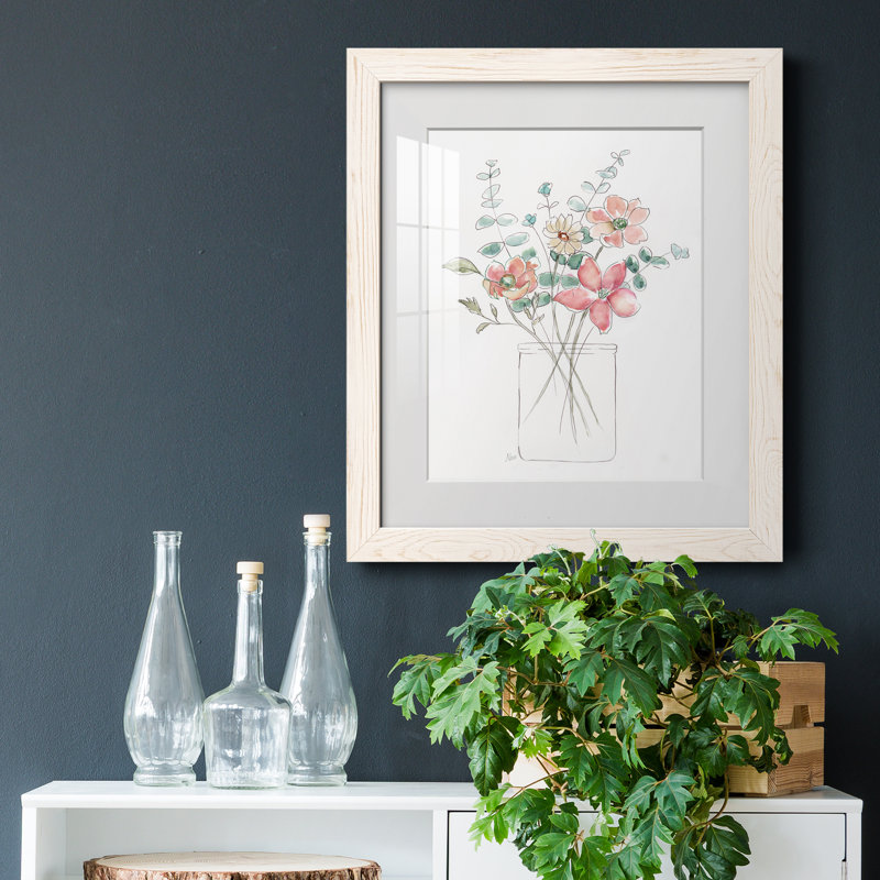 Whimsical Wildflowers I - peinture encadrée, H 20 po x l 17 po x P 1,5 po, Toile blanche encadrée