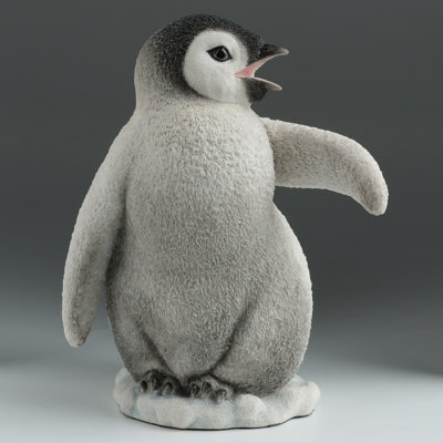 Bébé pingouin multicolore 5,12 pouces appelant à gauche en résine