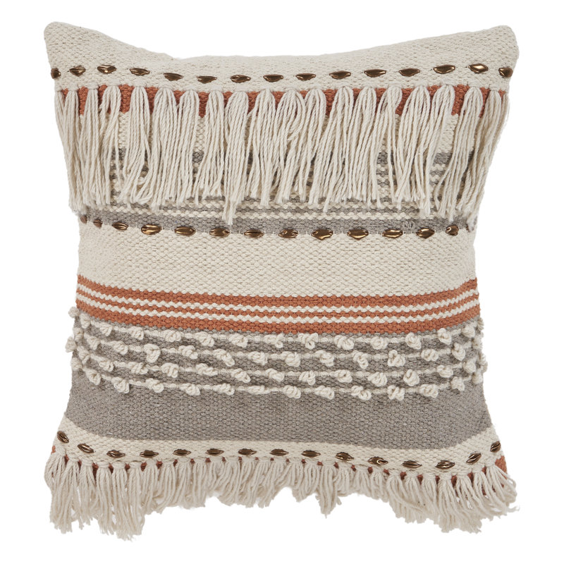Chic Cotton Throw Pillow Cover, Polyester