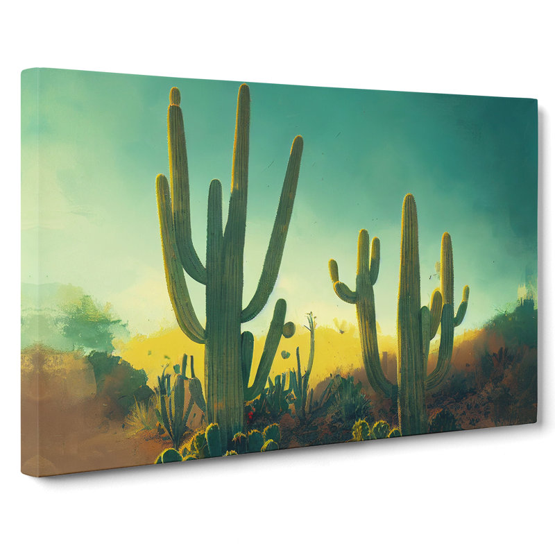 Cactus Desert View Vol.2 - Wrapped Canvas, 40cm H x 60cm W x 3cm D