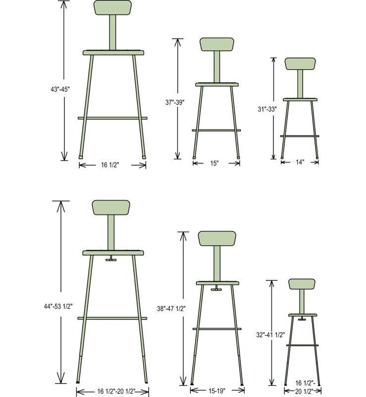 6200 Series Ergonomic Lab Stool Footring