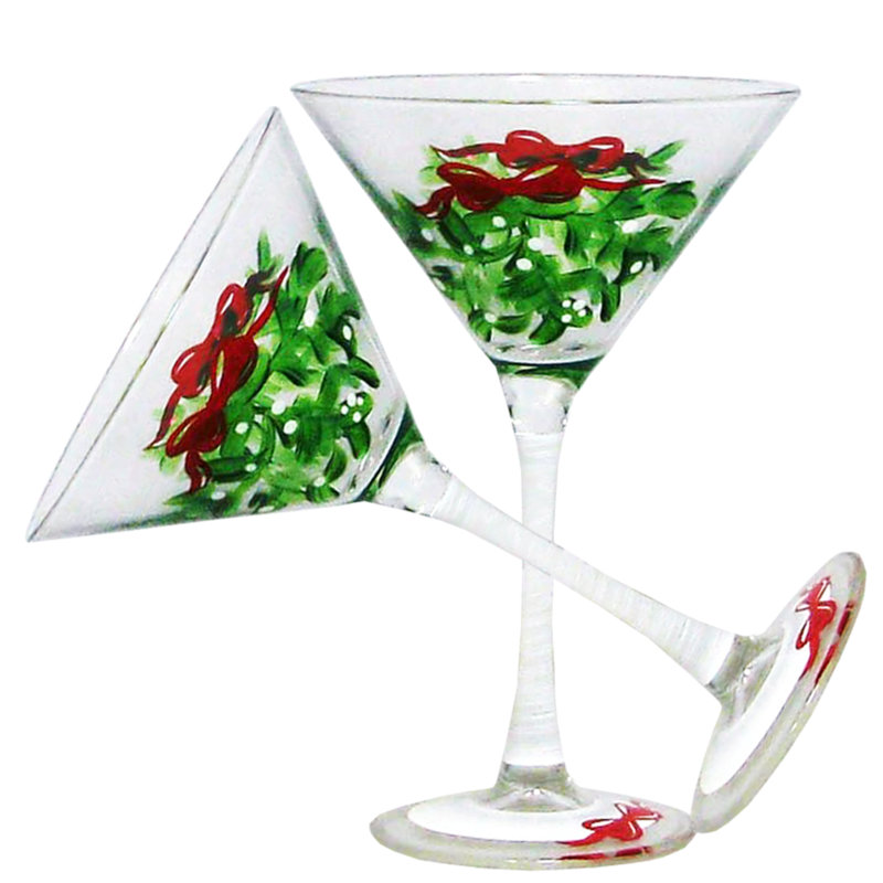 Mistletoe 9 oz. Martini Glass