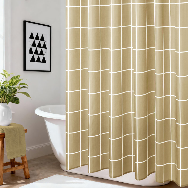 Rideau de douche à imprimé fenêtre, Beige