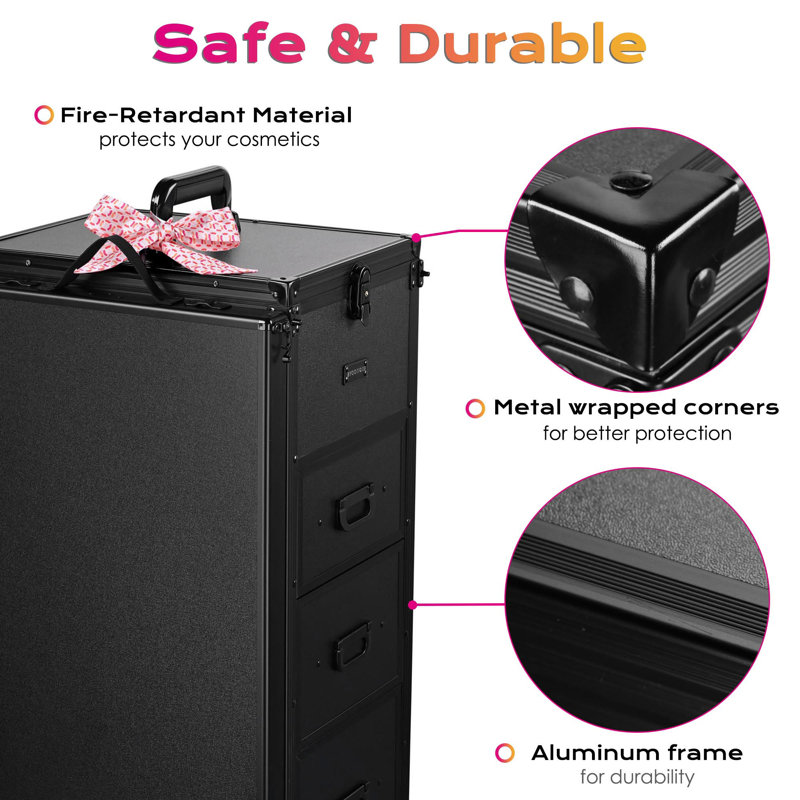 FlexiMod Black Mobile Makeup and Manicure Workstation