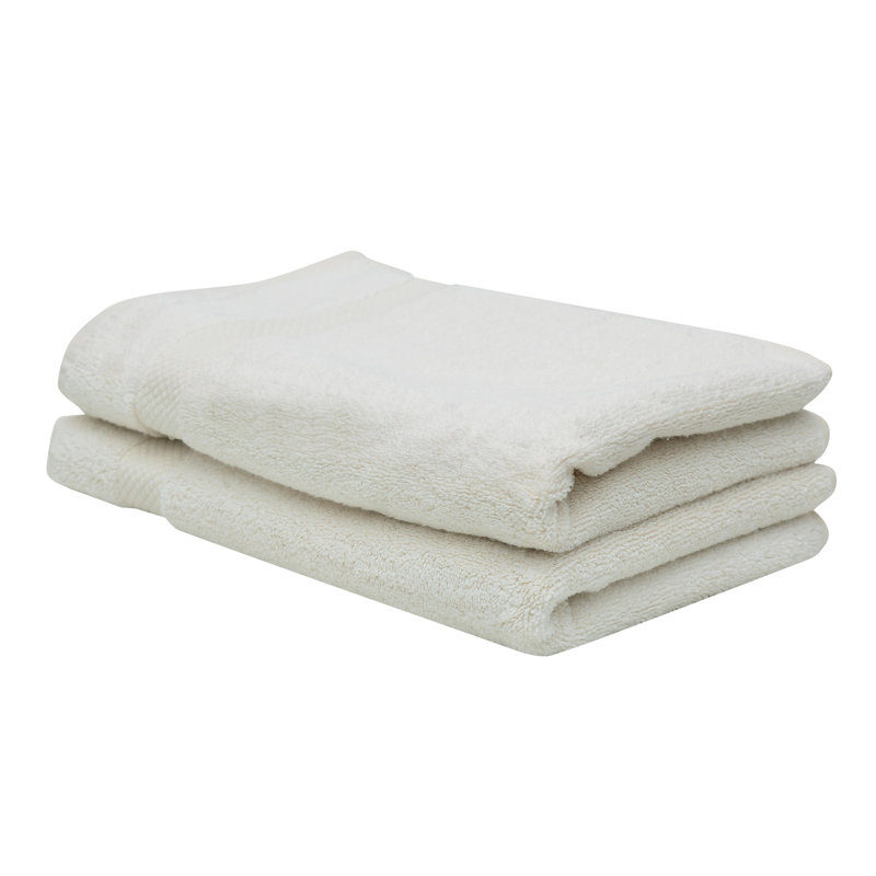 Splash 100% Cotton Zero Twist Hand Towel Set, 550 GSM Soft Absorbent Hand Towels for Bathroom, Spa & Daily Use, OEKO-TEX Certified, 2 Pack, ivory