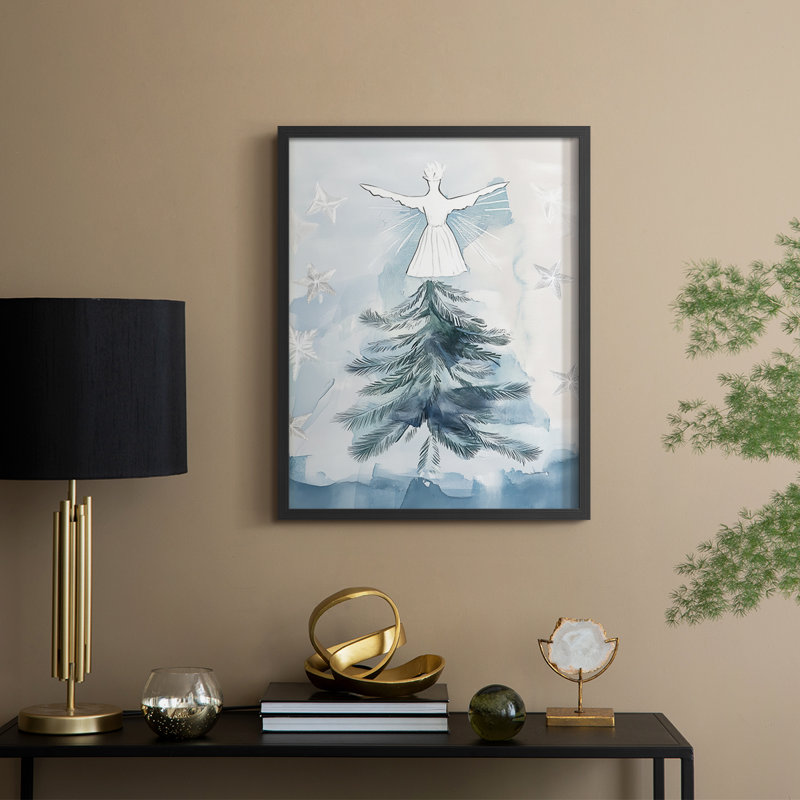 «Christmas Holiday Art CXL III», reproduction d'art encadrée - bois massif, Noir, noir, noir, noir, H 11 po x l 9 po