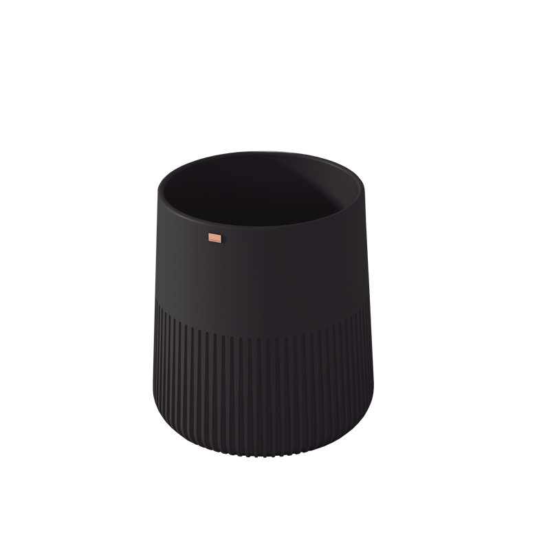 Papua Round Concrete Vessel Sink, Coal Black