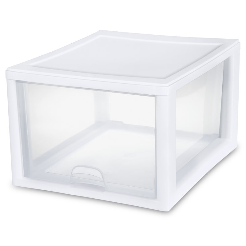 Sterilite Stacking Storage Drawer, Stackable Bin Drawer Organize Shoes, Clothes in Home Closet, 27 Quart