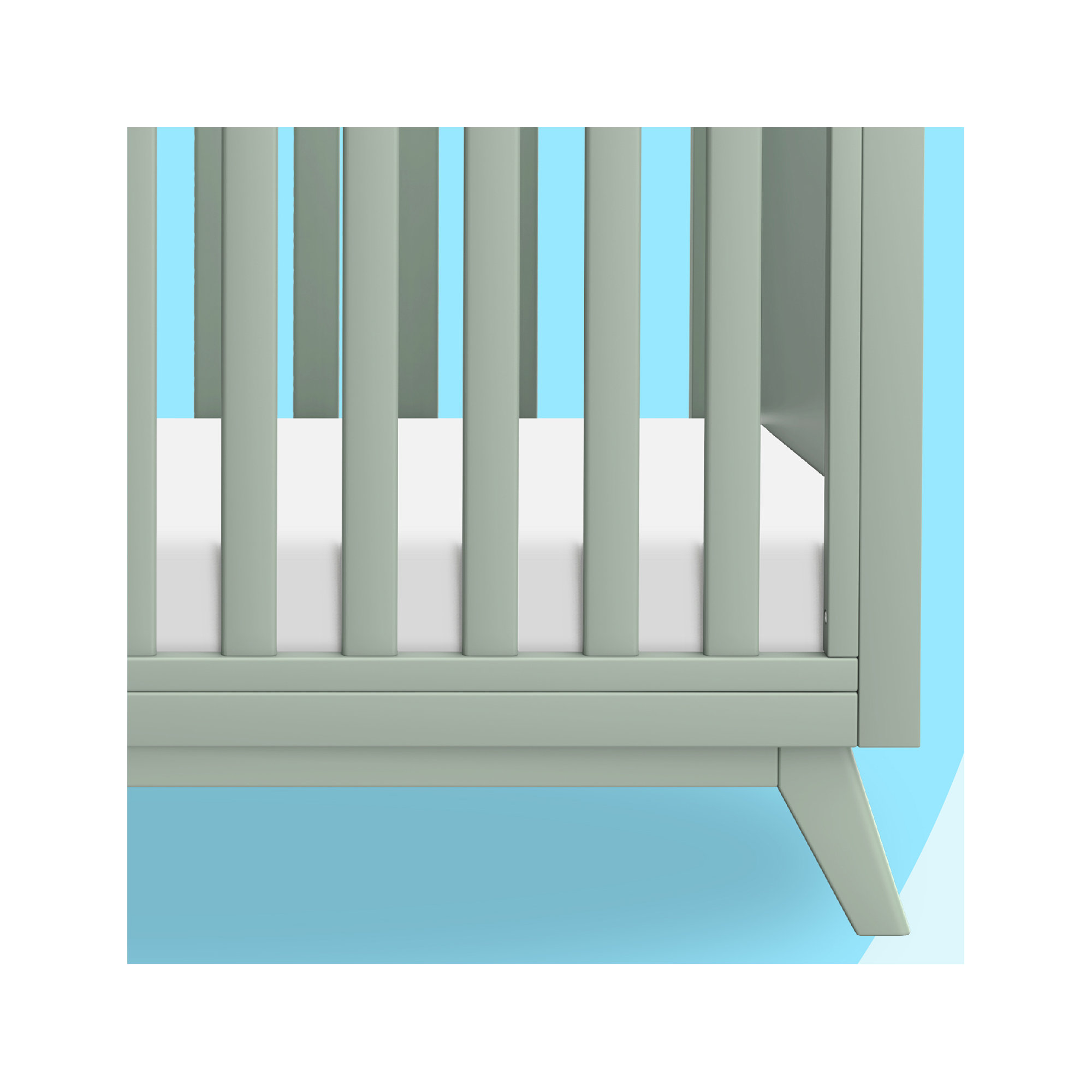 Otto 3-In-1 Convertible Crib, Light Sage