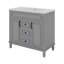Meuble-lavabo de 36 po avec lavabo supérieur, conception moderne-2135723882