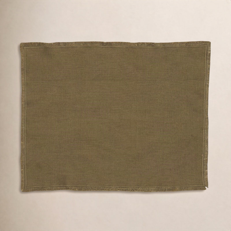 Jarmaine Cotton Rectangle Placemats, Olive