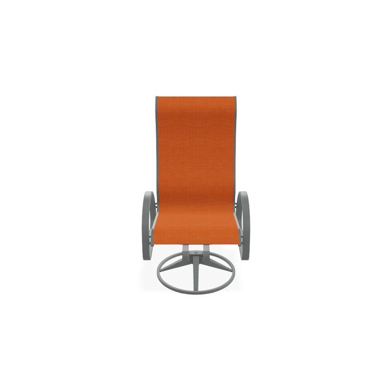 Aruba 1 Outdoor Dining Armchair, Textured Graphite, Canvas Tangerine Sunbrella® Canvas