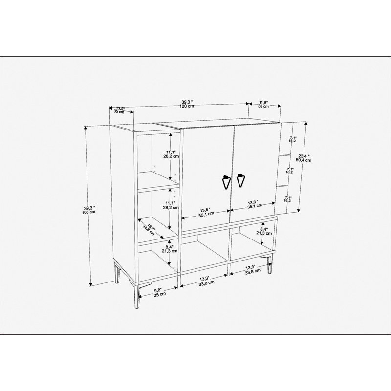 Armoire de rangement pour chaussures 11 paires Platin, Noir / Noyer