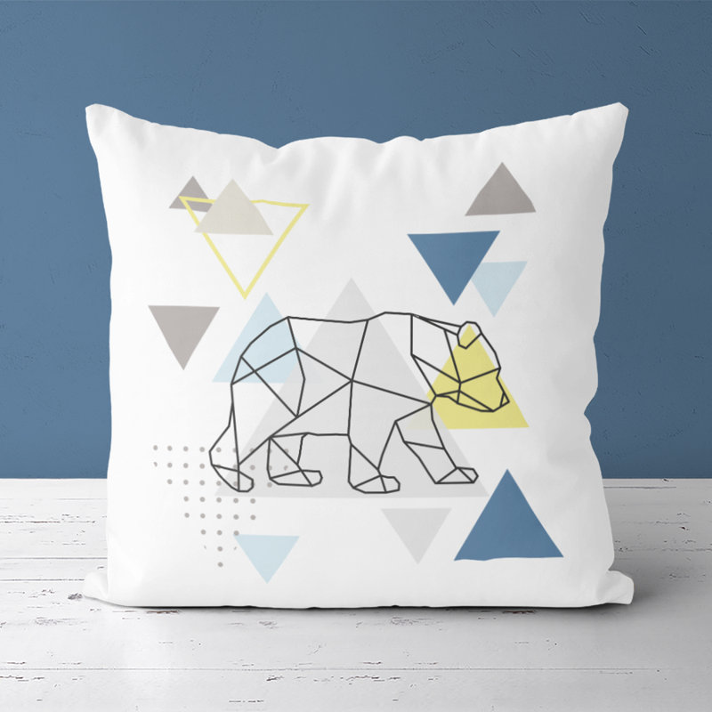 Housse de coussin carrée à ours nordique Horsham
