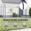 Clôture de jardin vidaXL 7 pièces gris 39,04 x 4,92 pi acier thermolaqué