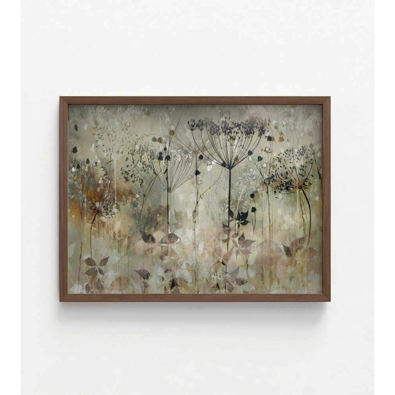 Art mural botanique prairie - impression de paysage floral neutre, H 30 po x l 40 po, Impression encadrée sans passe-partout