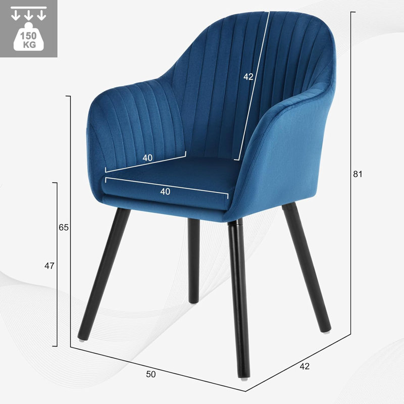 Deana Upholstered Dining Chair, Blue