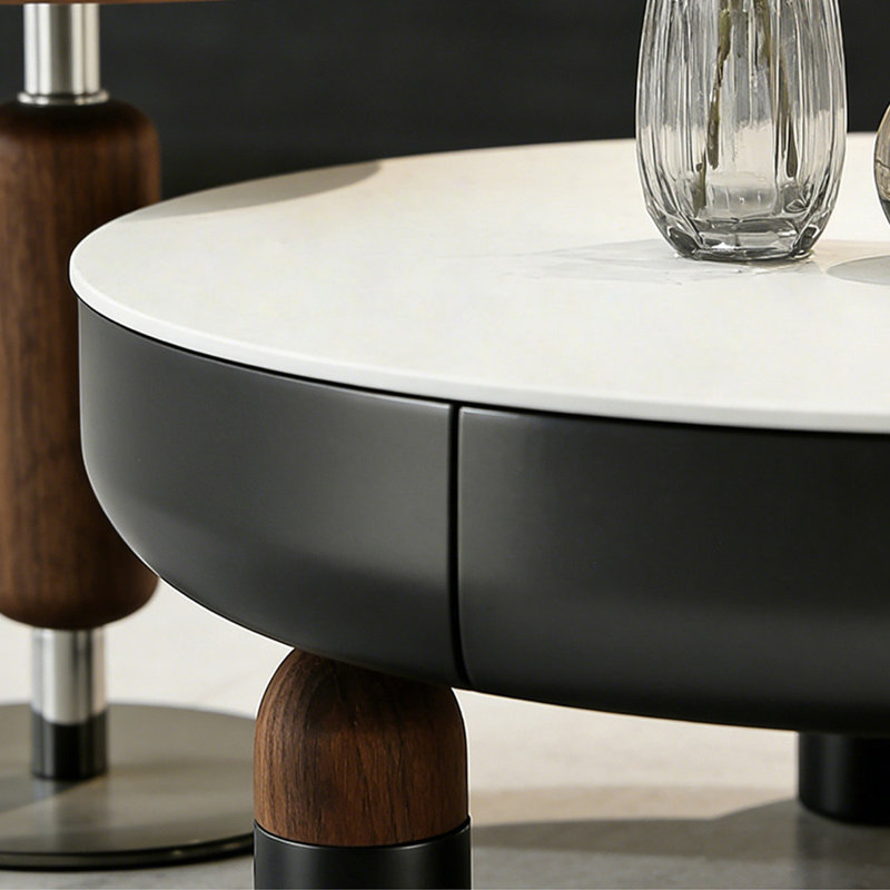 Table basse ronde blanche