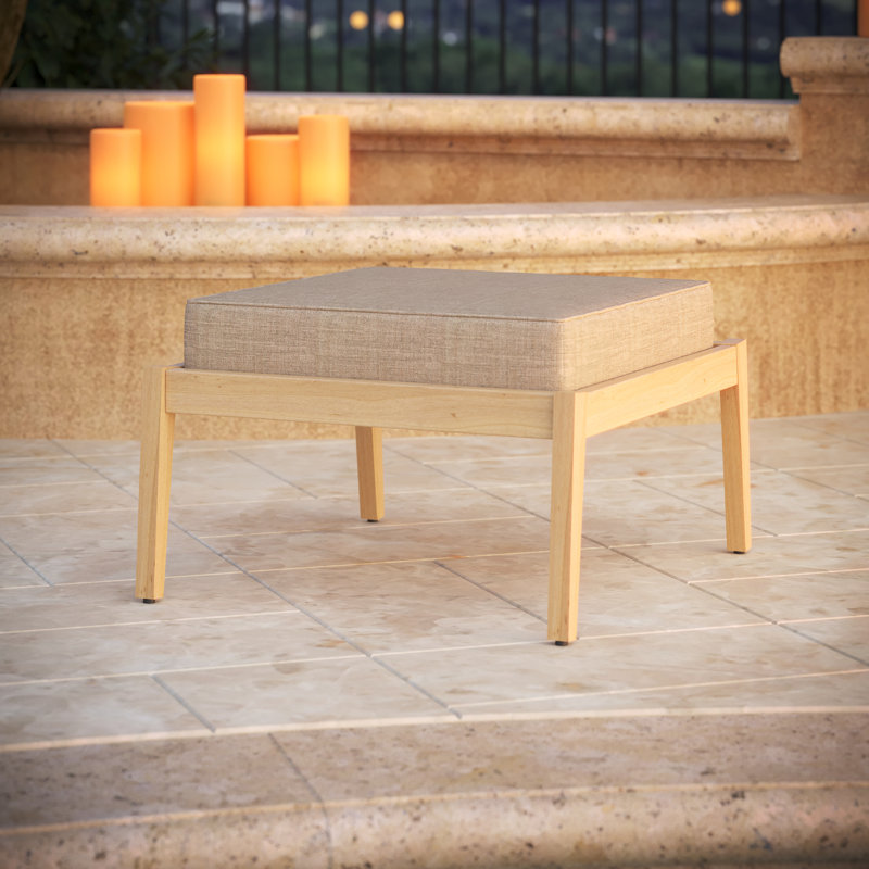 Sunbrella® Outdoor Ottoman Cushion, Cast Ash Sunbrella® Plainweave