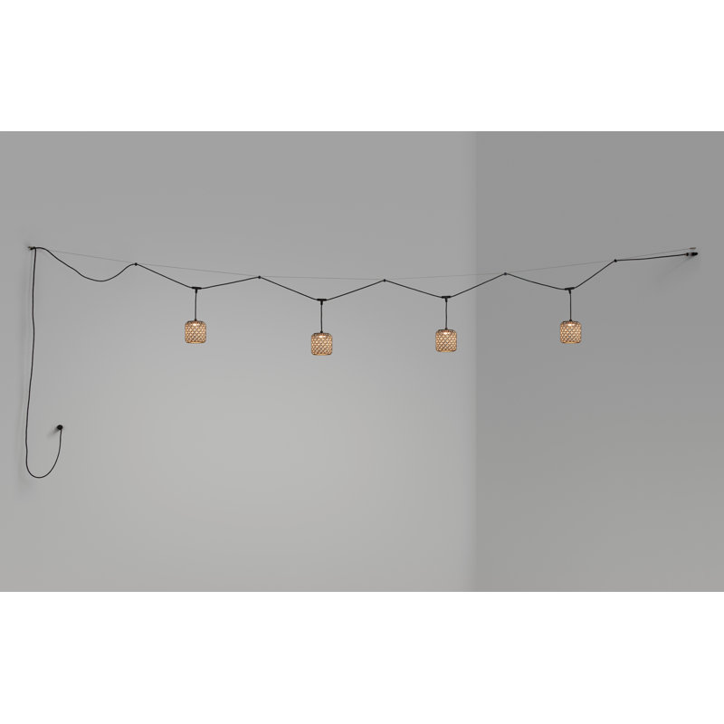 Nans 4 - Light Graphite Brown LED Drum Pendant, Brown