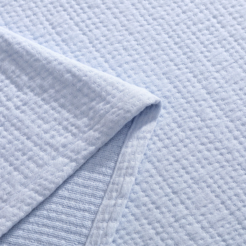 Couverture en coton Tommy Hilfiger, Bleu, Lit simple