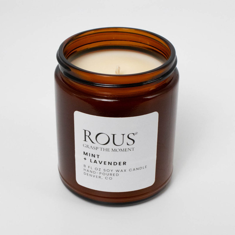 Burmese Teakwood Soy Candle – 8 oz, Hand-Poured, Clean Burn | Mint_Lavender