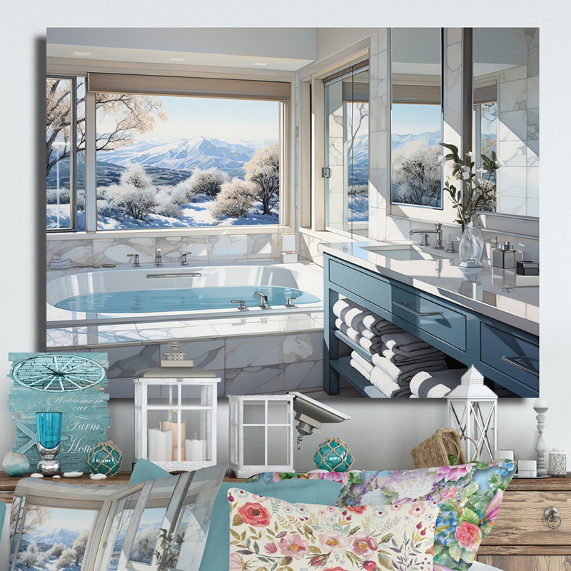 Décoration murale en métal pour salle de bain, H 24 po x l 32 po