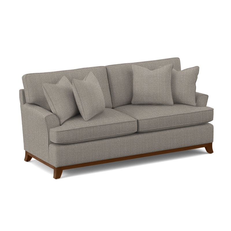 Oaks Way 84" Flared Arm Sofa with Reversible Cushions, Air Dream Mattress, Basic Grey; 0317-83, Frost White Finish