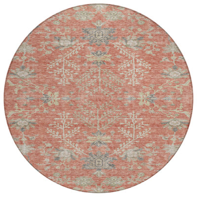 Doris Orange Washable Indoor-Outdoor Rug - 