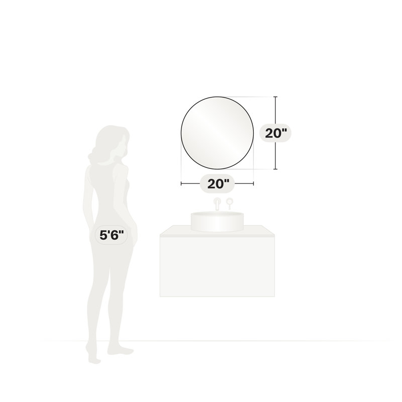 Miroir rond 20 po Leia, Rose