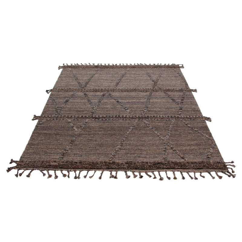 Tapis brun foncé en laine noué à la main 8 pi 3 po x 10 pi 2 po Tangier