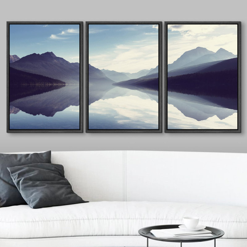 Ciel, nature, paysage montagneux, nature, paysage montagneux, Cadre flottant noir, H 24 po x l 48 po