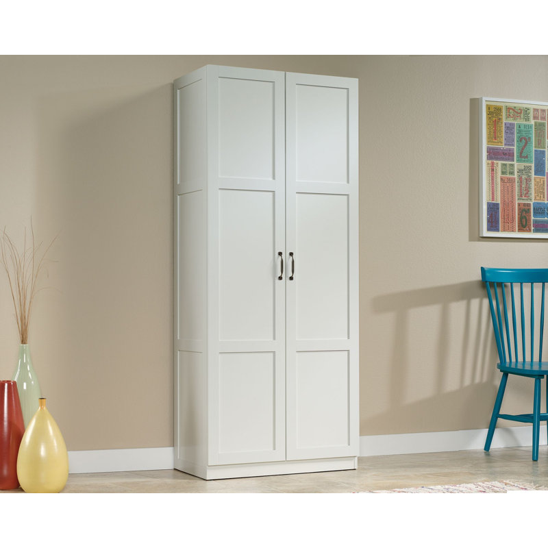 Rubik 29.685'' Wide Accent Cabinet, Silver, White