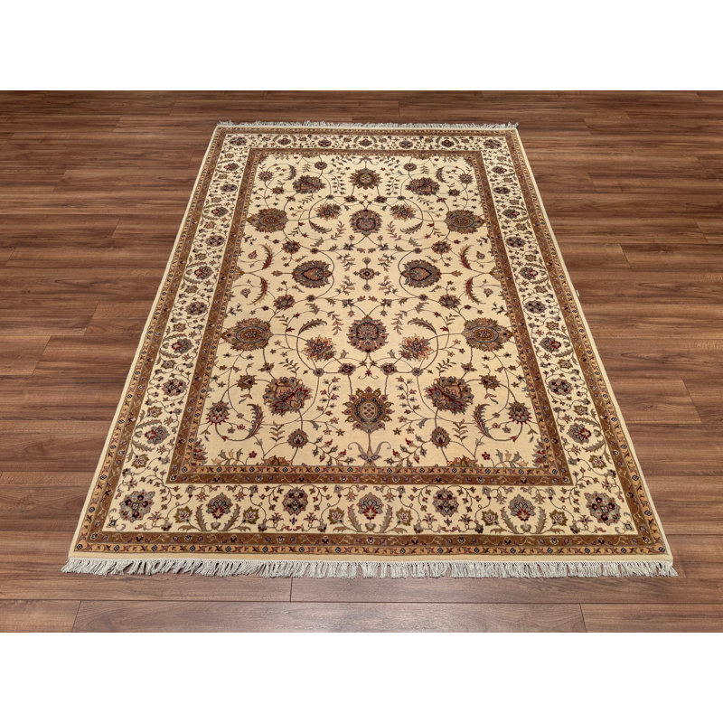 Tapis en laine beige noué à la main Original Original