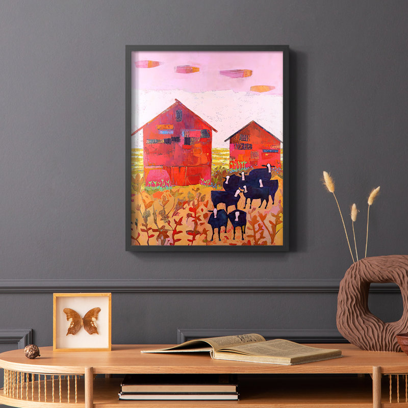 Orland Barns, reproduction encadrée - bois massif, Noir, H 10 po x l 8 po