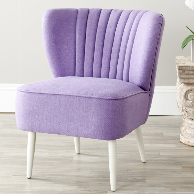 Upholstered Slipper Chair, Purple