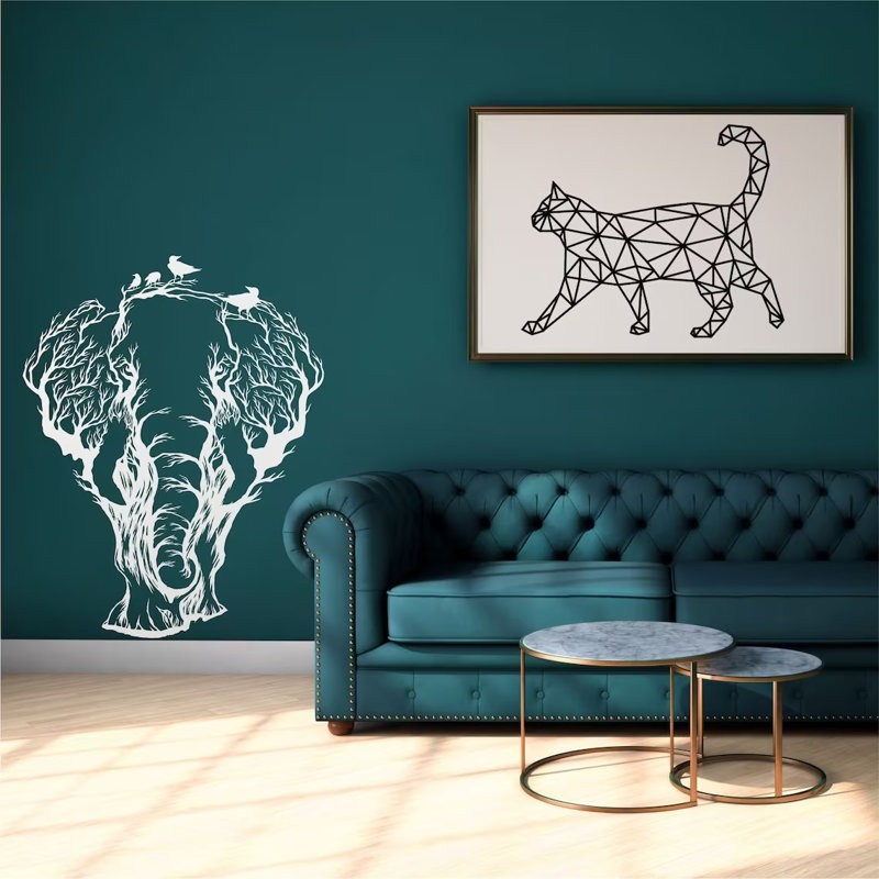 Boho Wall Decor on Metal, Silver, 71cm H x 90cm W x 2cm D