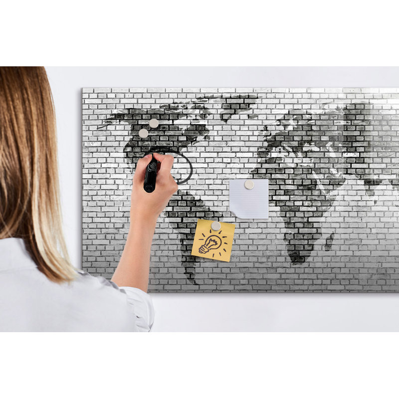 Magnetic Glass Dry Erase Board, Grey