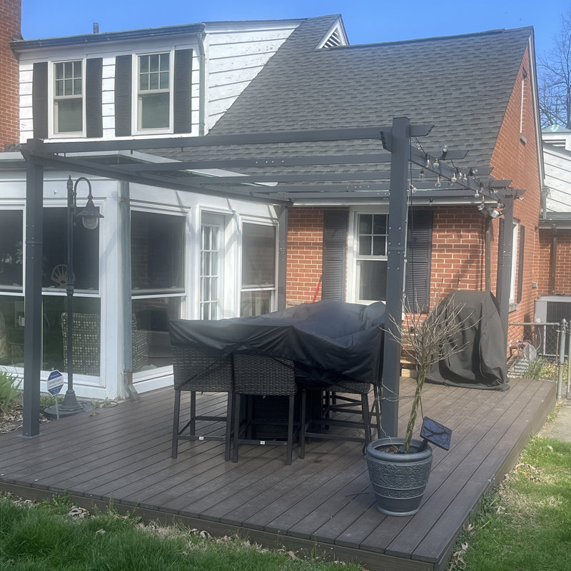 Pergola en aluminium mauve 12 pi x 16 pi avec auvent, Gris